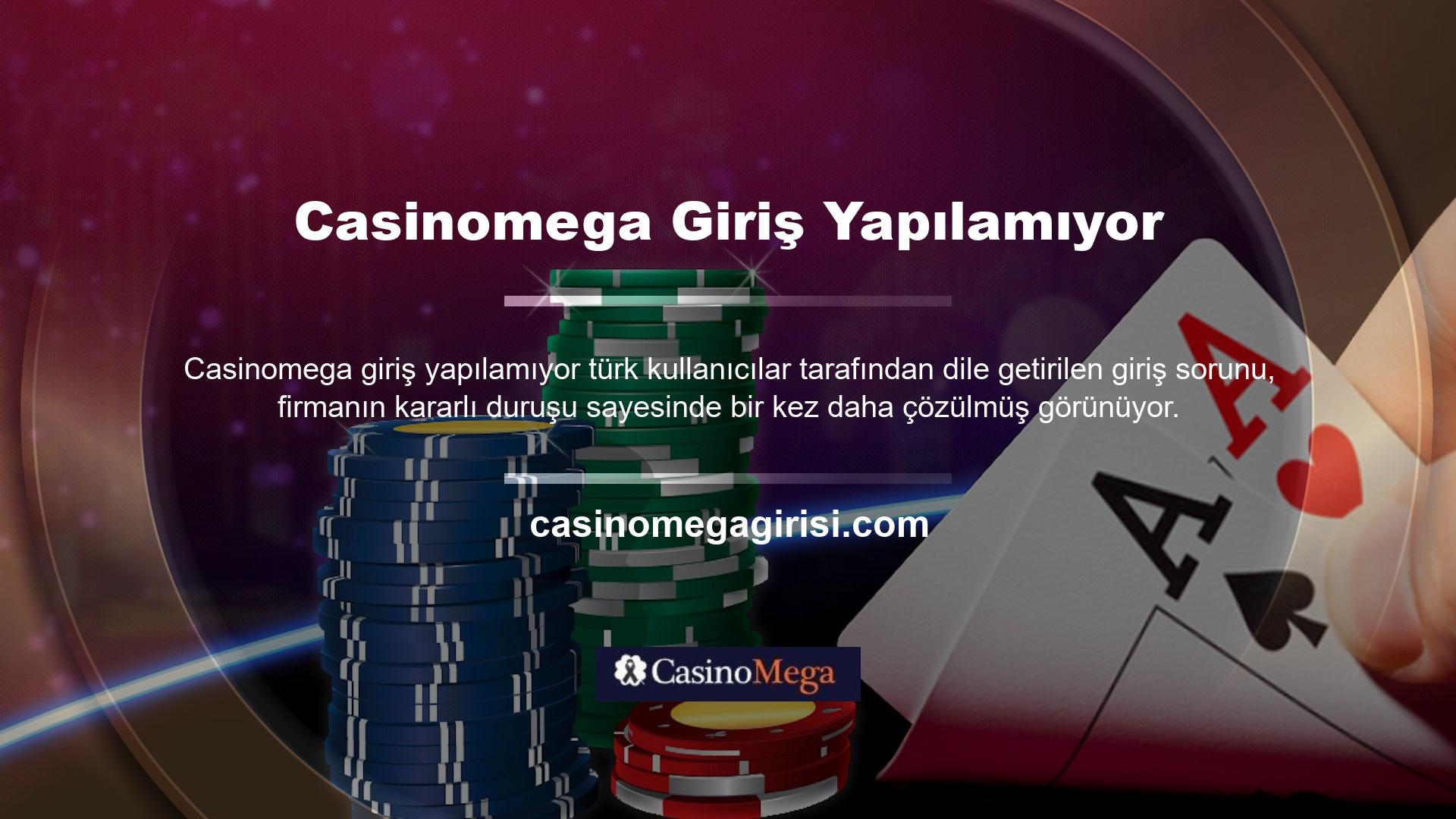 Türk hukukuna göre Casinomega bağlı olduğu ticaret sitelerinin kapatılması gibi bir uygulama bulunmamaktadır